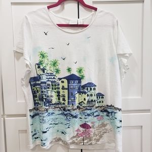 CHICO'S White Cotton Tee